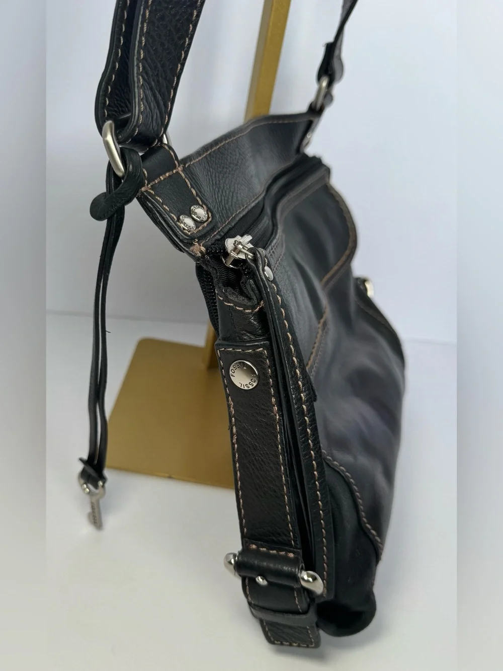 Fossil black leather purse